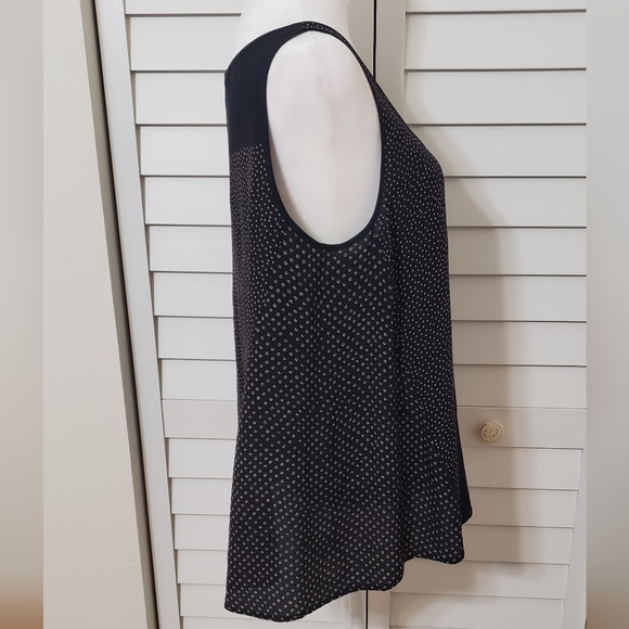 French Connection Women's Black and Tan Silk Sleevless Top Size 8 - Picture 5 of 13